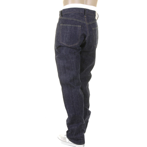 Navy Blue Okinawa Raw SC40301N Non Wash Selvedge Denim Jeans CANE3214