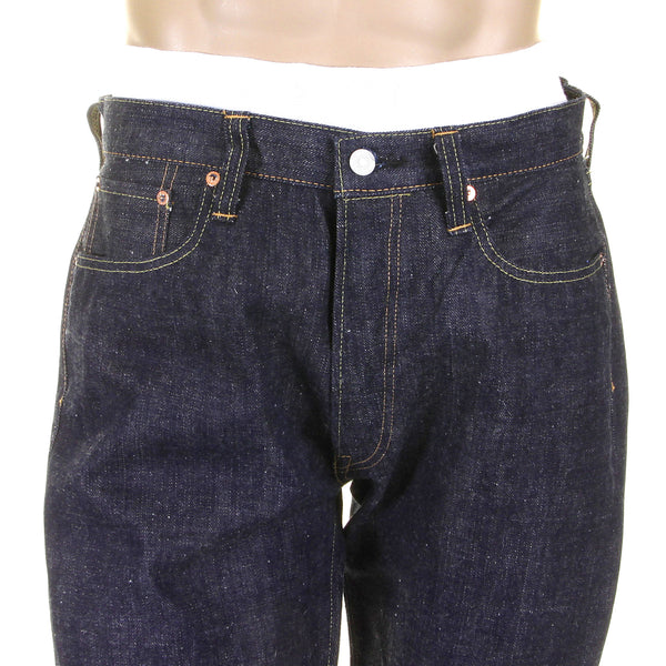 Navy Blue Okinawa Raw SC40301N Non Wash Selvedge Denim Jeans CANE3214