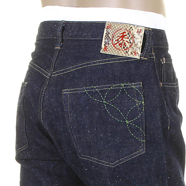 Okinawa One Wash Raw SC40301A Navy Blue Selvedge Denim Jeans CANE4068
