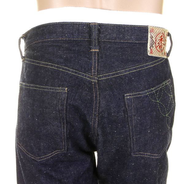 Okinawa One Wash Raw SC40301A Navy Blue Selvedge Denim Jeans CANE4068