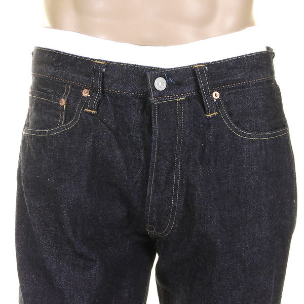 Navy Blue Vintage Cut SC41947A One Rinsed Selvedge Denim Jeans CANE5251