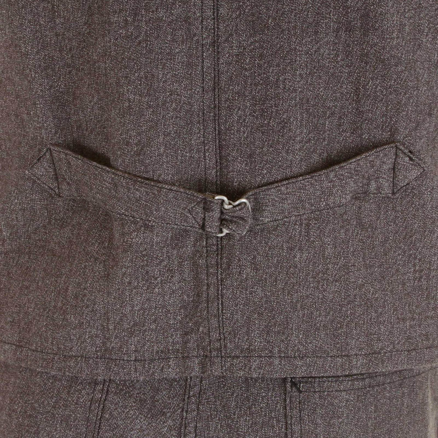 Sugarcane Mens SC12243 Vintage Cut 1940s Style Cover Engineer Cotton Waistcoat Vest in Charcoal Black CANE0251 Sugarcane Mens SC12243 Vintage Cut 1940s Style Cover Engineer Cotton Waistcoat Vest in Charcoal Black CANE0251
