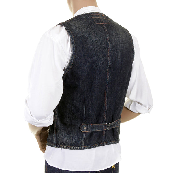 Sugar Cane waistcoat Fiction Romance hard wash denim 30s model SC12242H work vest top CANE1219