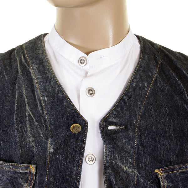 Sugar Cane waistcoat Fiction Romance hard wash denim 30s model SC12242H work vest top CANE1219