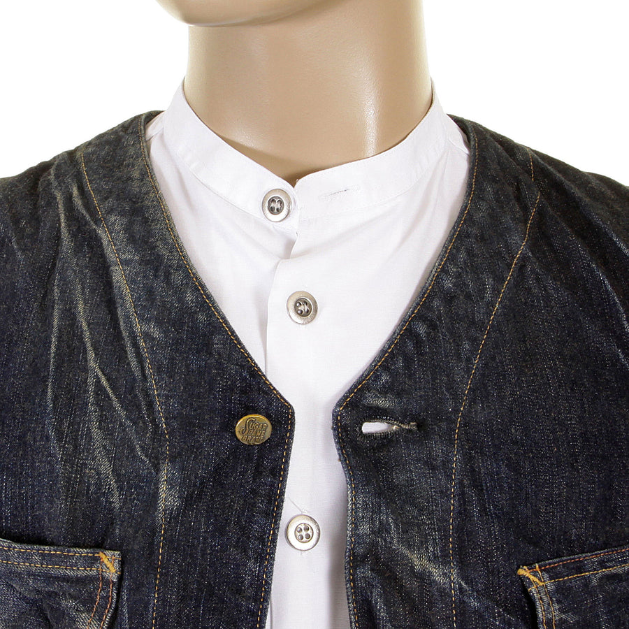 Sugar Cane waistcoat Fiction Romance hard wash denim 30s model SC12242H work vest top CANE1219 Sugar Cane waistcoat Fiction Romance hard wash denim 30s model SC12242H work vest top CANE1219