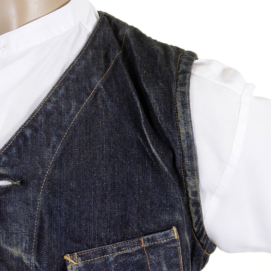 Sugar Cane waistcoat Fiction Romance hard wash denim 30s model SC12242H work vest top CANE1219 Sugar Cane waistcoat Fiction Romance hard wash denim 30s model SC12242H work vest top CANE1219