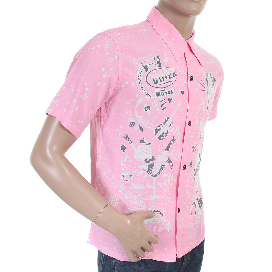 Keoni of Hawaii SS36209 Rock and Roll Voodoo Rayon Pink Shirt SURF3319 Keoni of Hawaii SS36209 Rock and Roll Voodoo Rayon Pink Shirt SURF3319