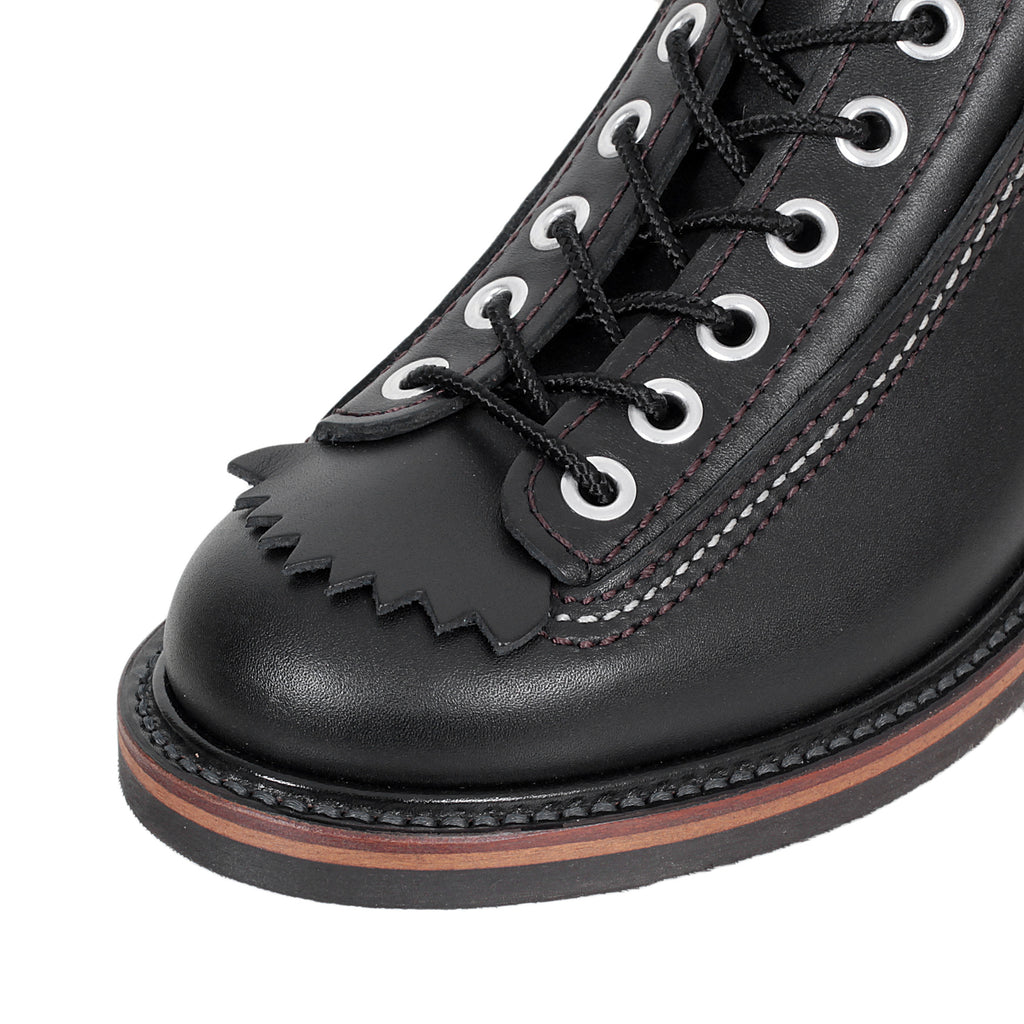 Black Leather Calf F01615 High Lace Up Carpenter Work Boots