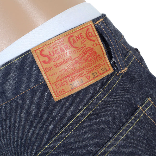 Navy Slim Fit SC42014N Lower Rise 12oz Non Wash Denim Jeans CANE4443