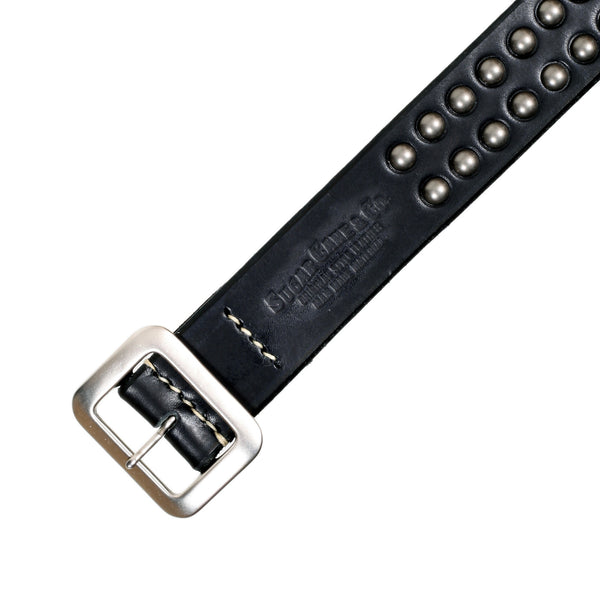 Black Cowhide Leather SC02322 Garrison Belt with Studs CANE5725