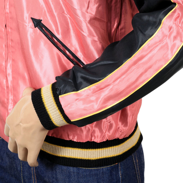 Pink and Black TT13756 Suka Jacket with Tiger Embroidery TOYOSC7526A
