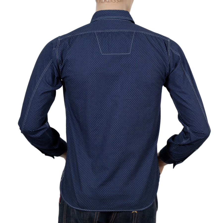 Navy Soft Collar 4.5oz Cotton Polka Dot SC27077 Work Shirt CANE7472 Navy Soft Collar 4.5oz Cotton Polka Dot SC27077 Work Shirt CANE7472