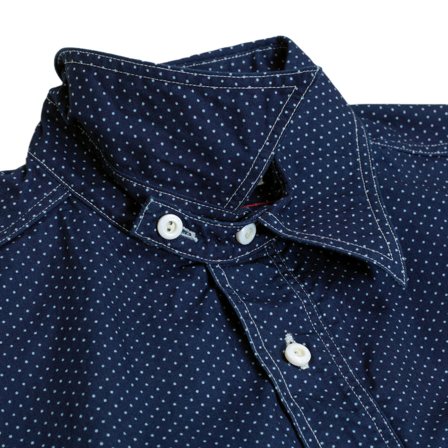 Navy Soft Collar 4.5oz Cotton Polka Dot SC27077 Work Shirt CANE7472 Navy Soft Collar 4.5oz Cotton Polka Dot SC27077 Work Shirt CANE7472