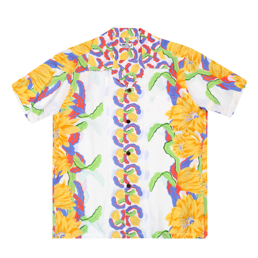 Night Blooming Cereus Printed SS33876 White Hawaiian Shirt SURF7568 Night Blooming Cereus Printed SS33876 White Hawaiian Shirt SURF7568