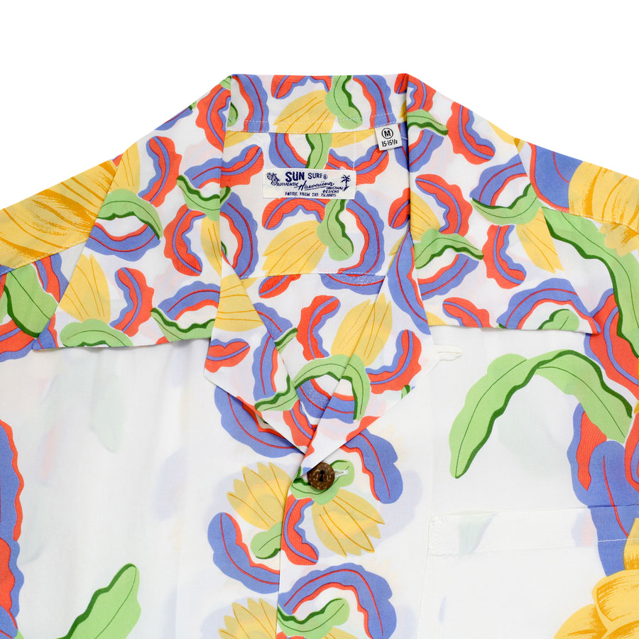 Night Blooming Cereus Printed SS33876 White Hawaiian Shirt SURF7568 Night Blooming Cereus Printed SS33876 White Hawaiian Shirt SURF7568