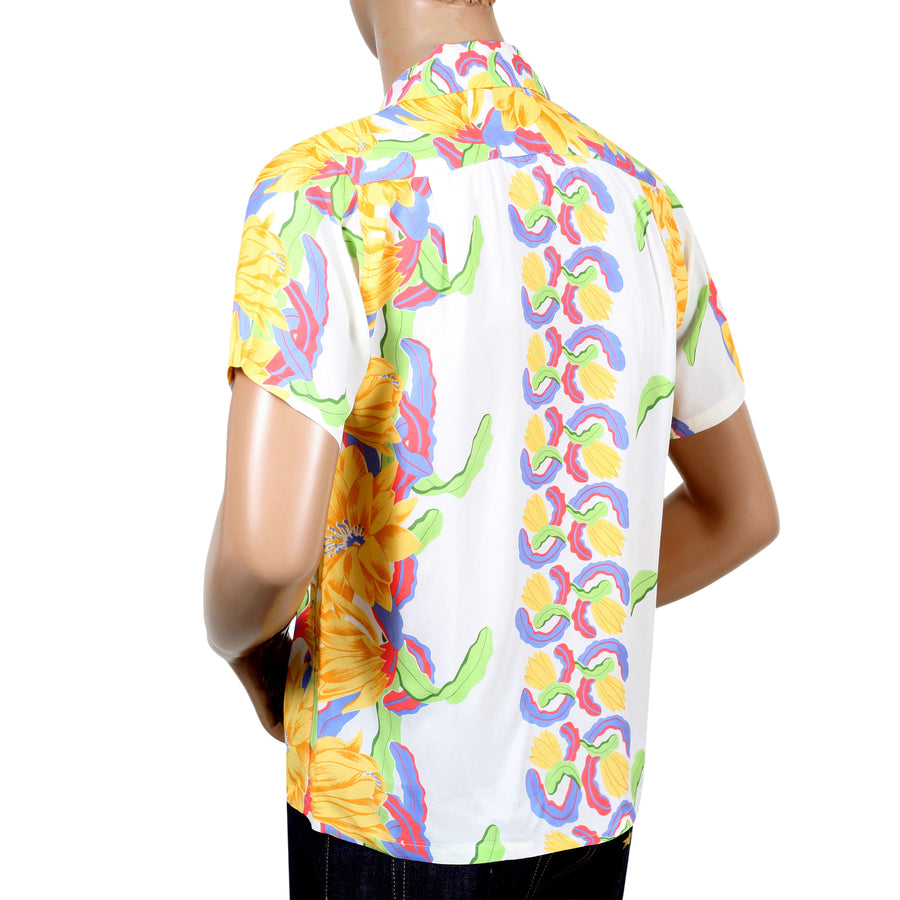 Night Blooming Cereus Printed SS33876 White Hawaiian Shirt SURF7568 Night Blooming Cereus Printed SS33876 White Hawaiian Shirt SURF7568