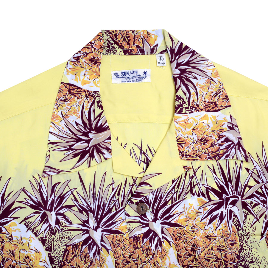 Mens Pineapple Printed SS36441 Rayon Yellow Hawaiian Shirt SURF7569 Mens Pineapple Printed SS36441 Rayon Yellow Hawaiian Shirt SURF7569