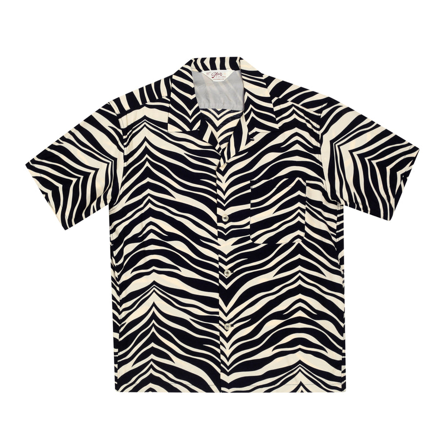 Short Sleeve SH37879 Rayon Zebra Printed Black Hawaiian Shirt SoH8663 Short Sleeve SH37879 Rayon Zebra Printed Black Hawaiian Shirt SoH8663