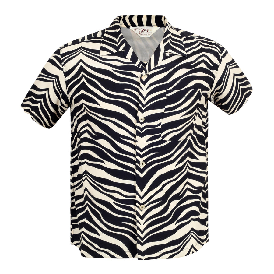 Short Sleeve SH37879 Rayon Zebra Printed Black Hawaiian Shirt SoH8663 Short Sleeve SH37879 Rayon Zebra Printed Black Hawaiian Shirt SoH8663