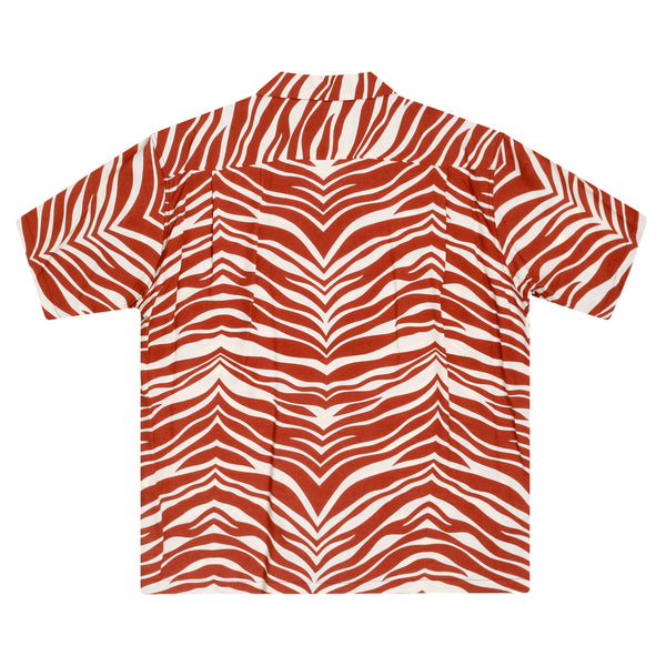 Zebra Printed Star of Hollywood SH37879 Orange Hawaiian Shirt SoH9039
