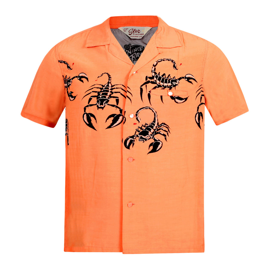 Scorpion Print Vince Ray SH37277 Star of Hollywood Pink Shirt SoH9042 Scorpion Print Vince Ray SH37277 Star of Hollywood Pink Shirt SoH9042