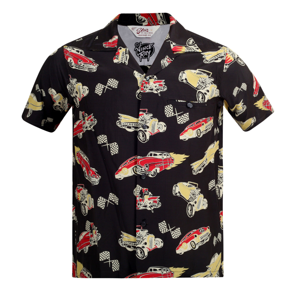 Hot Rod by Vince Ray SH37590 Star of Hollywood Black Shirt SoH9372