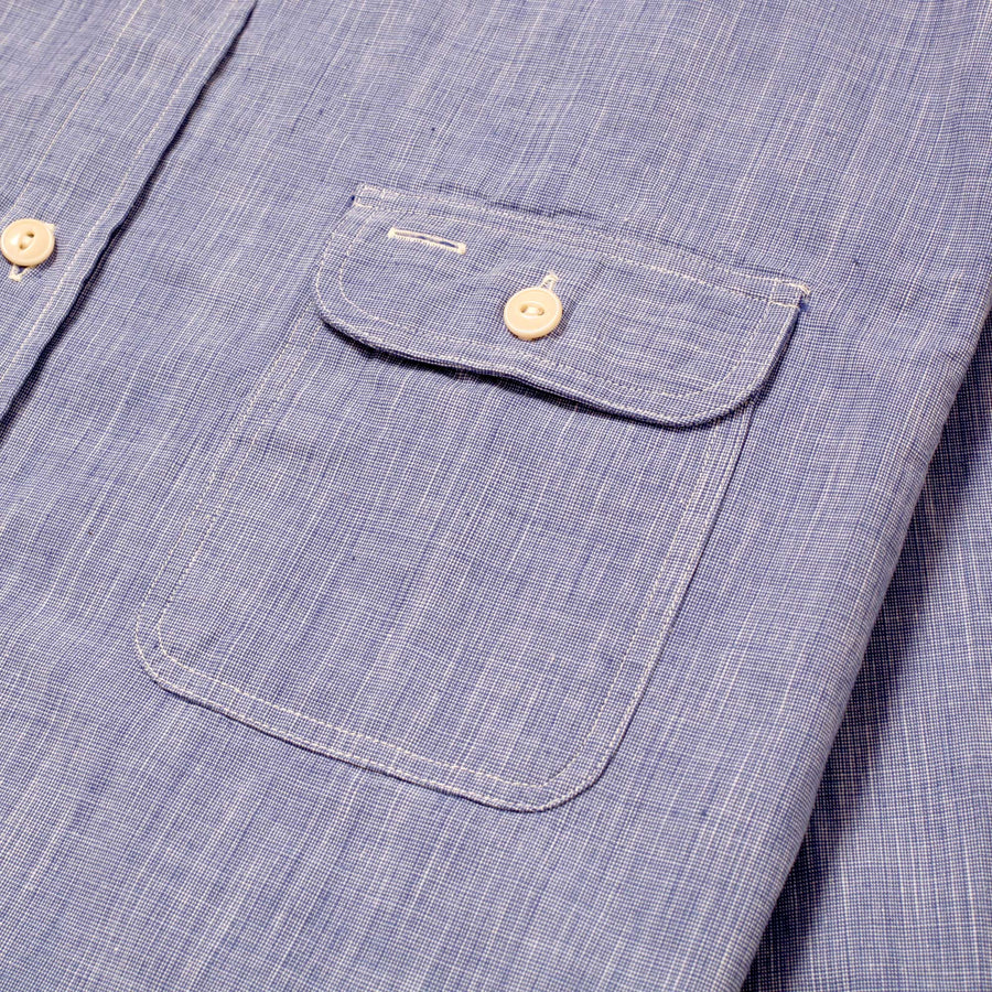Blue Woven Pin Check Soft Collar SC28094 Long Sleeve Shirt CANE10260 Blue Woven Pin Check Soft Collar SC28094 Long Sleeve Shirt CANE10260