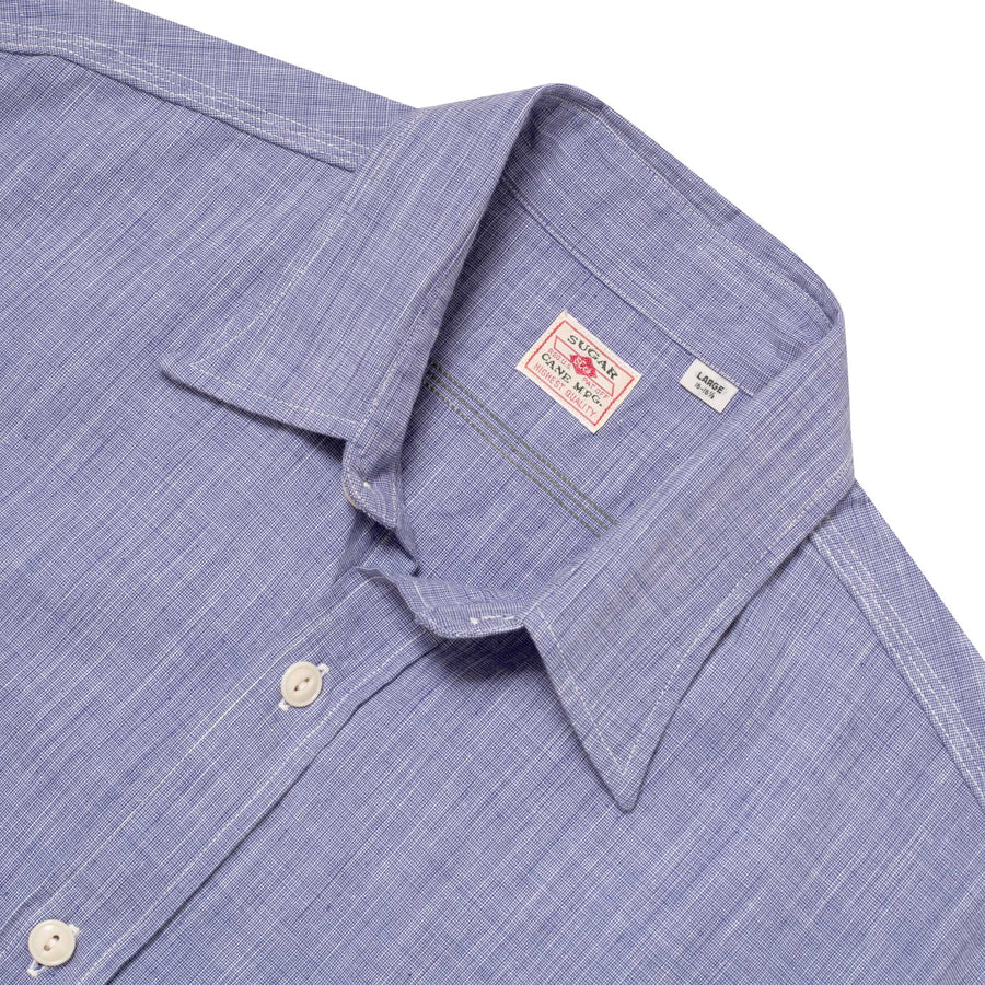 Blue Woven Pin Check Soft Collar SC28094 Long Sleeve Shirt CANE10260