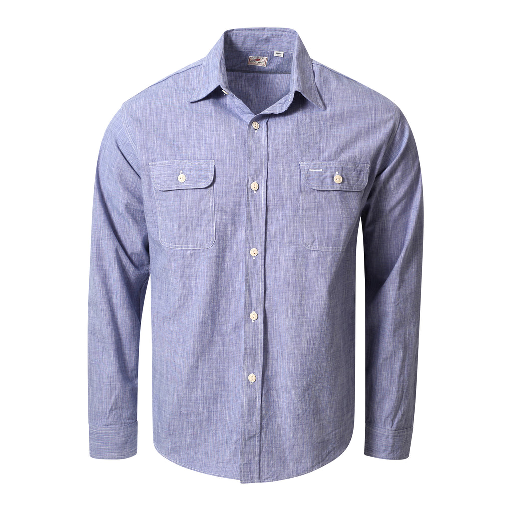 Blue Woven Pin Check Soft Collar SC28094 Long Sleeve Shirt