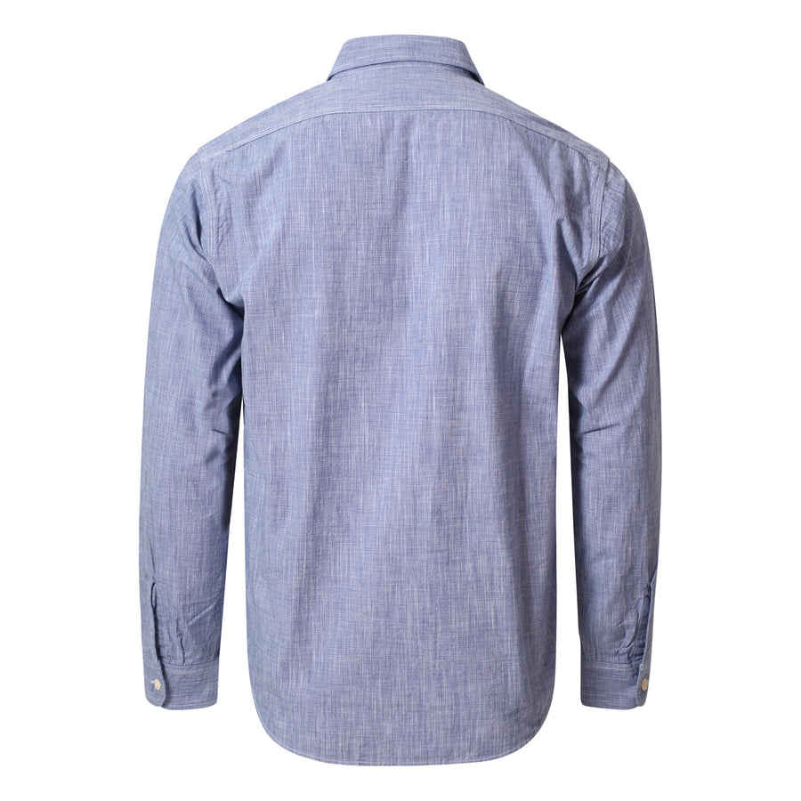 Blue Woven Pin Check Soft Collar SC28094 Long Sleeve Shirt CANE10260 Blue Woven Pin Check Soft Collar SC28094 Long Sleeve Shirt CANE10260