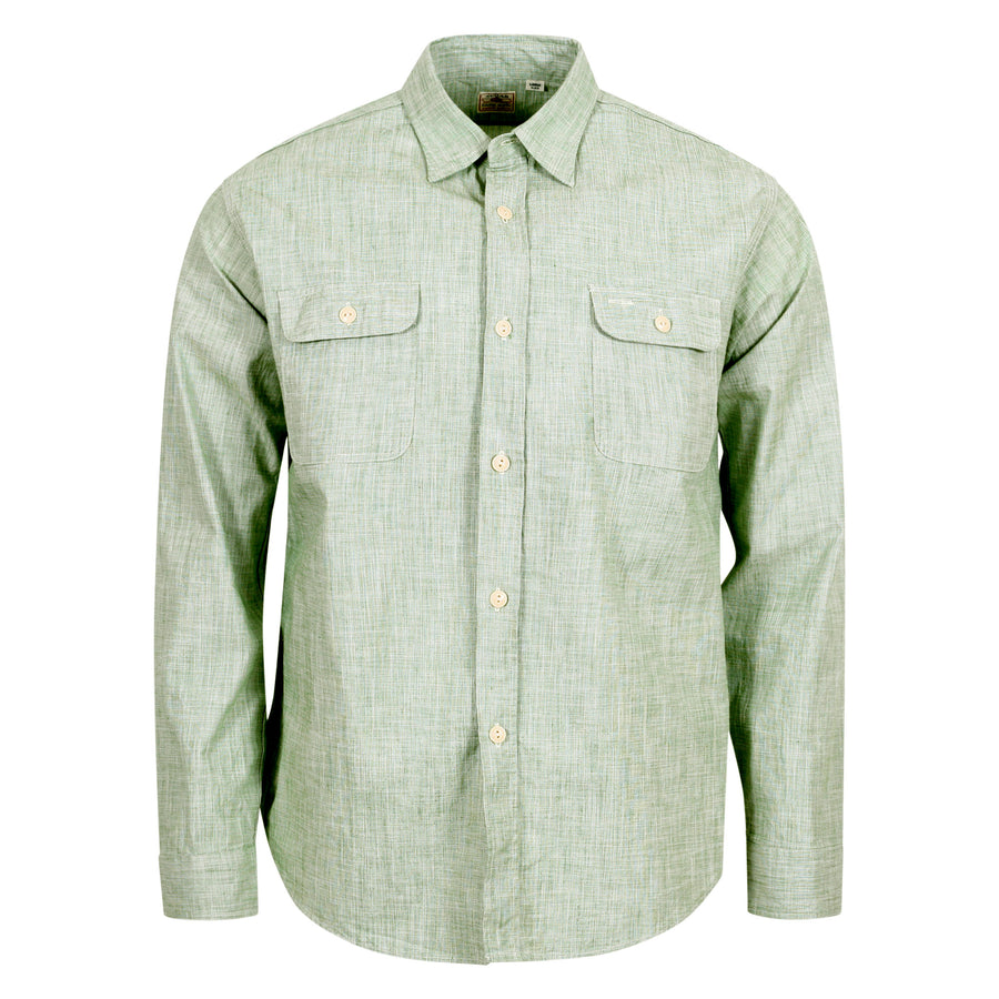 Woven Pin Check Soft Collar SC28094 Green Long Sleeve Shirt CANE10261 Woven Pin Check Soft Collar SC28094 Green Long Sleeve Shirt CANE10261
