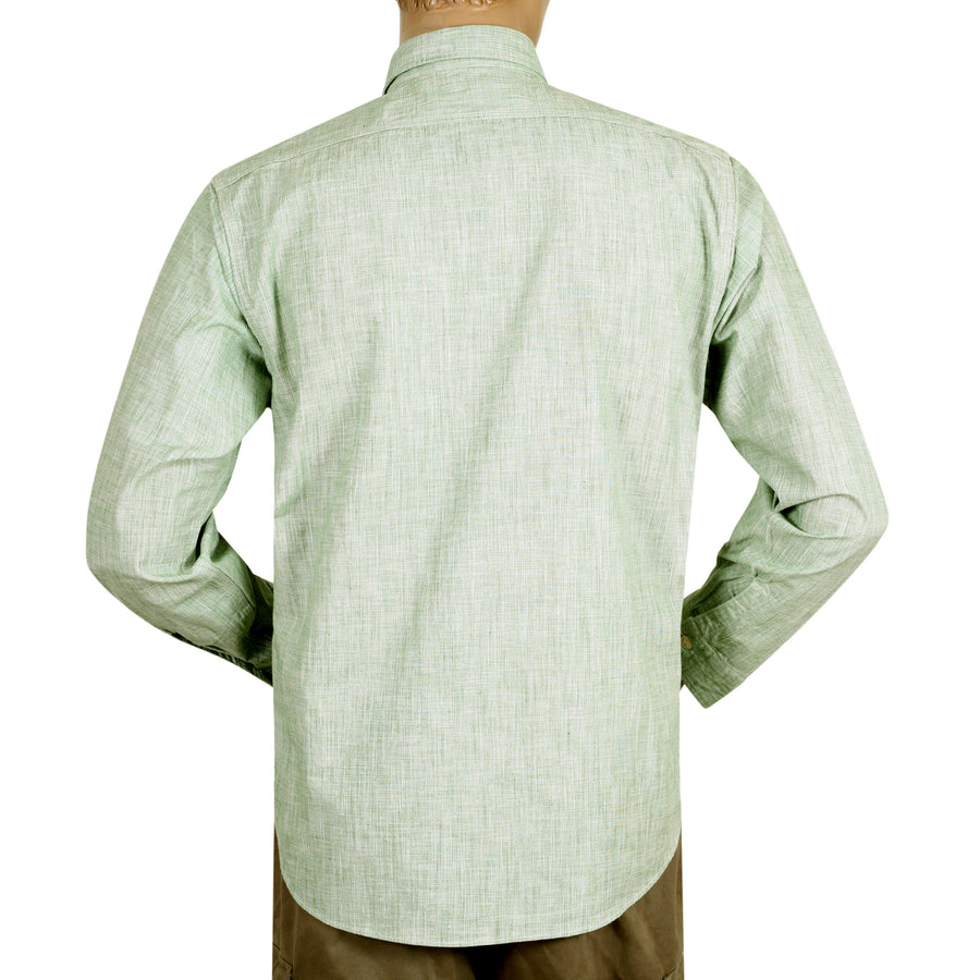 Woven Pin Check Soft Collar SC28094 Green Long Sleeve Shirt CANE10261 Woven Pin Check Soft Collar SC28094 Green Long Sleeve Shirt CANE10261