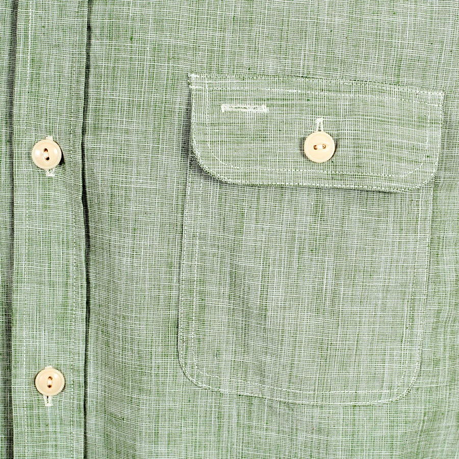 Woven Pin Check Soft Collar SC28094 Green Long Sleeve Shirt CANE10261 Woven Pin Check Soft Collar SC28094 Green Long Sleeve Shirt CANE10261