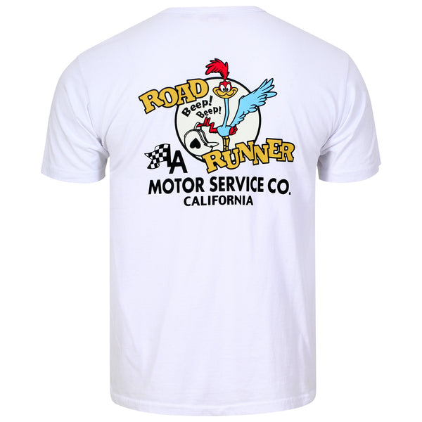 Looney Tunes Road Runner CH78502 Motor Service White T-shirt CHES11076