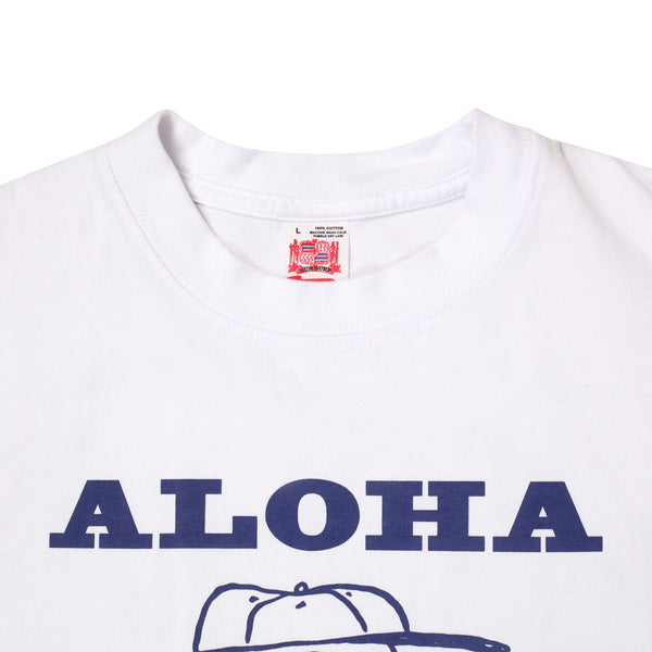 Peanuts Charlie Brown SS78488 Aloha White Crewneck T-Shirt SURF11079