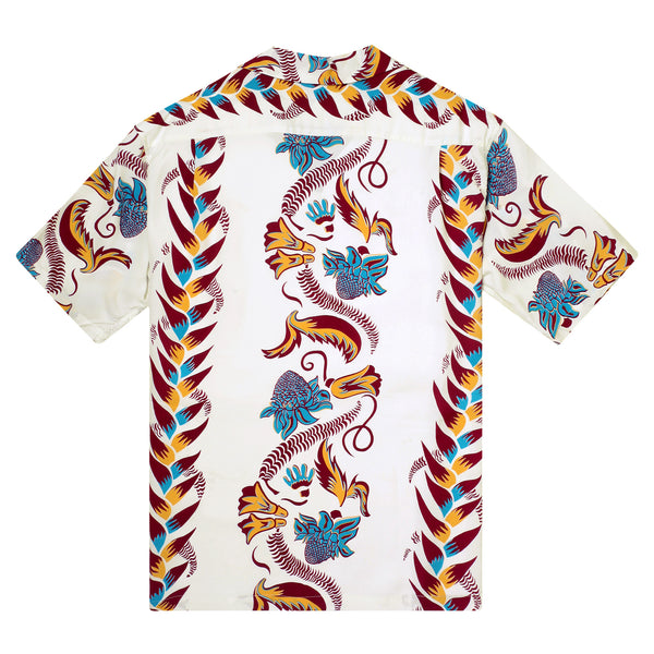 Shimmering Border Printed SS38326 Off White Hawaiian Shirt SURF11092