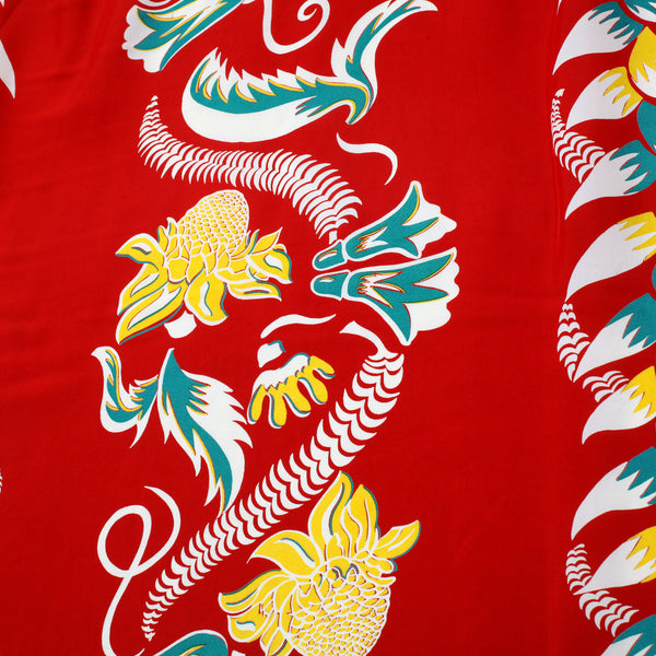 Shimmering Border Print SS38326 Hawaiian Shirt in Wine Red SURF11093