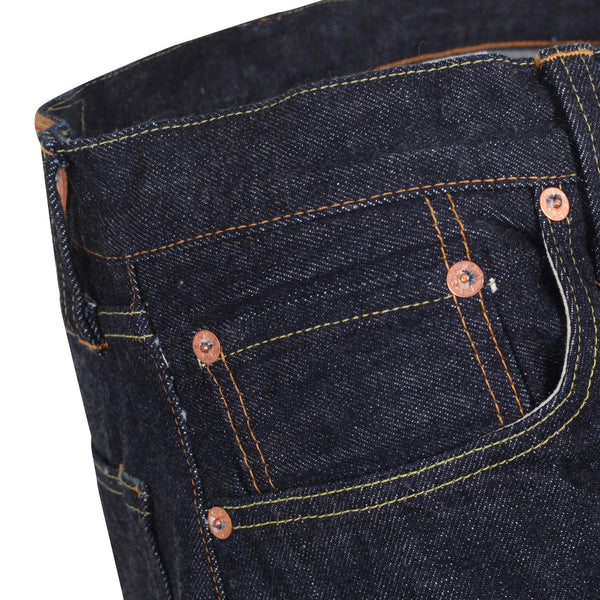 Made in USA Dead Stock 13oz Rinsed Wash SC41872A Navy Jeans CANE10617