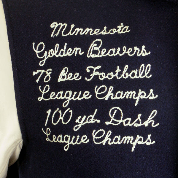 Stadium jacket Sugar Cane Whitesville Letterman Golden Beaver  jacket WV11793 128 WHIT4231