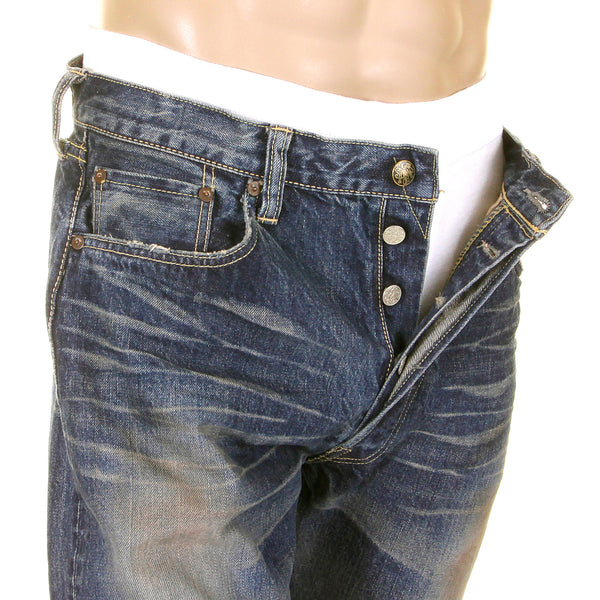 Union Star Hard Wash SC40065H Light Blue Selvedge Denim Jeans CANE9027