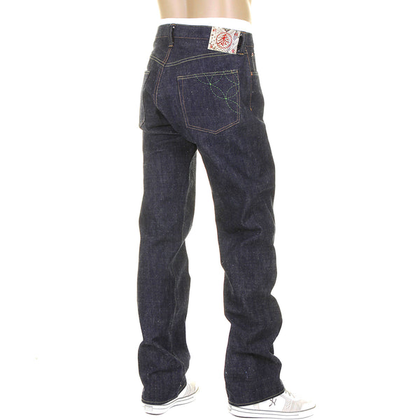 Navy Blue Okinawa Raw SC40301N Non Wash Selvedge Denim Jeans