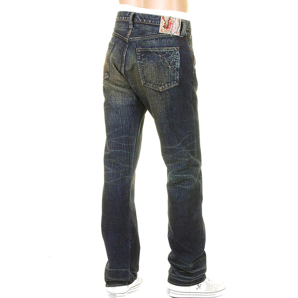 Okinawa Hard Wash SC40301H Selvedge Denim Jeans in Navy Blue CANE4070