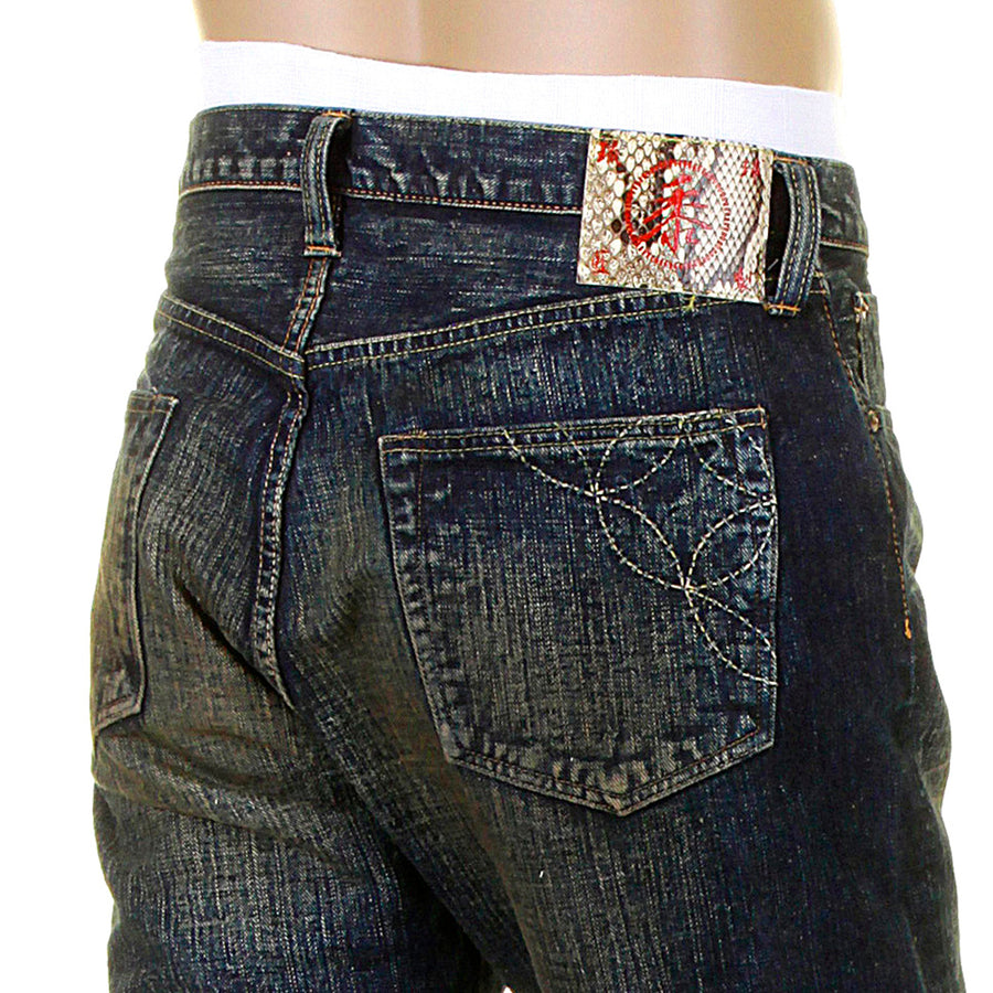 Okinawa Hard Wash SC40301H Selvedge Denim Jeans in Navy Blue CANE4070