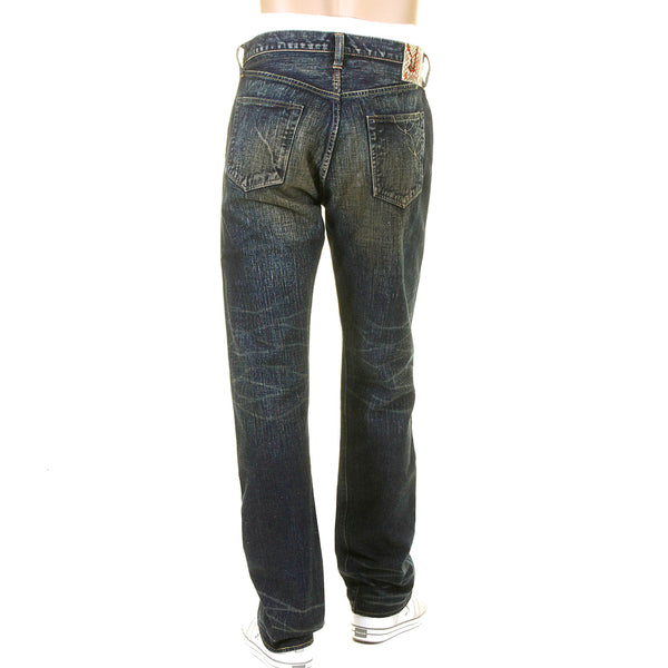 Okinawa Hard Wash SC40301H Selvedge Denim Jeans in Navy Blue CANE4070