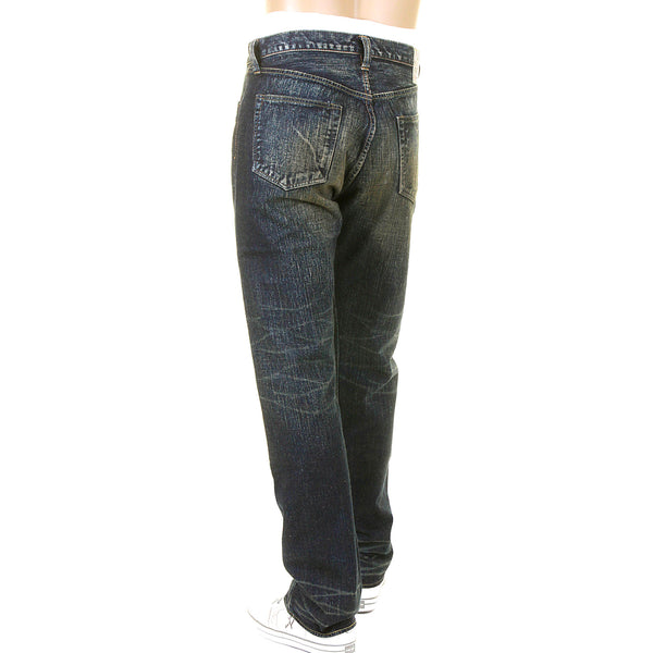 Okinawa Hard Wash SC40301H Selvedge Denim Jeans in Navy Blue CANE4070