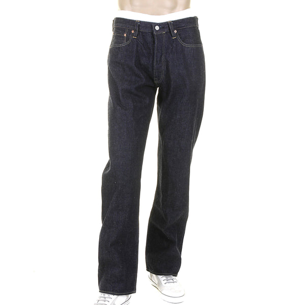Navy Blue Vintage Cut SC41947A One Rinsed Selvedge Denim Jeans CANE5251
