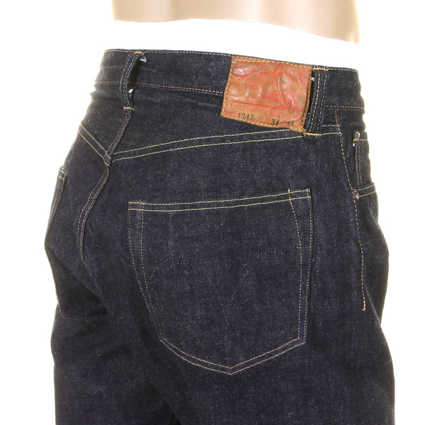 Navy Blue Vintage Cut SC41947A One Rinsed Selvedge Denim Jeans CANE5251