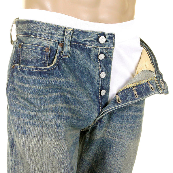 Vintage Hard Wash Light Blue SC41947H Selvedge Denim Jeans CANE5252