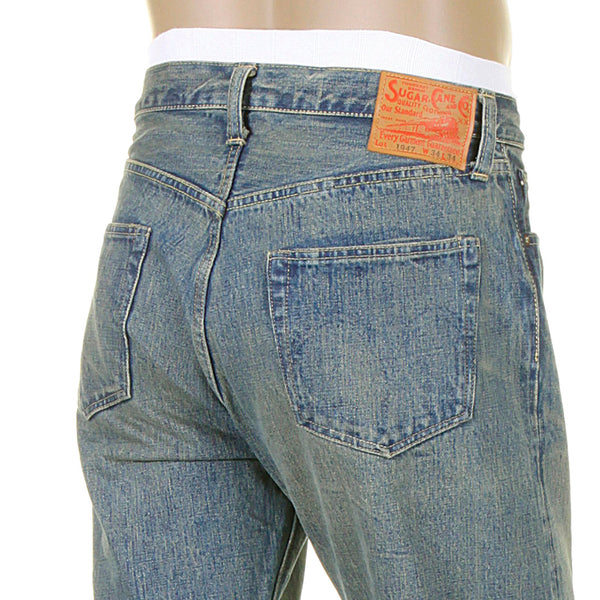 Vintage Hard Wash Light Blue SC41947H Selvedge Denim Jeans CANE5252