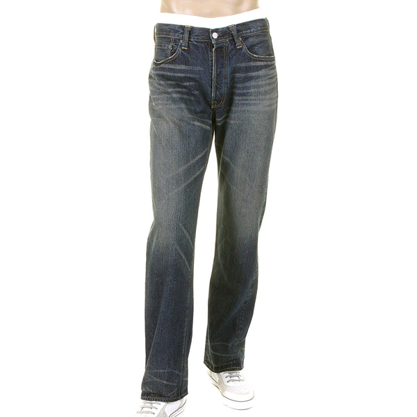Vintage Cut Hard Wash SC41947H Dark Blue Selvedge Denim Jeans CANE5254